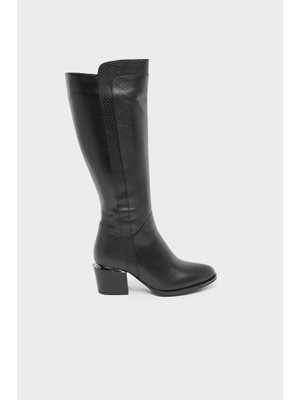 Hakiki Deri Kalın Topuklu Kadın Çizme