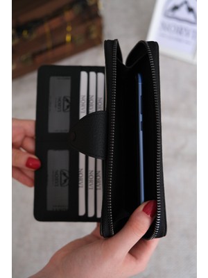 Norvi Leather Tutamaçlı Fermuarlı Hakiki Deri Portföy Cüzdan