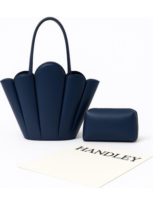 Lüks Tasarım Scallop Omuz & El Çantası Seti (Cüzdan Hediyeli)