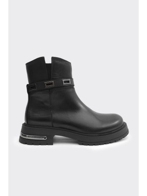 Fermuarlı  Hakiki Deri Kadın Bot