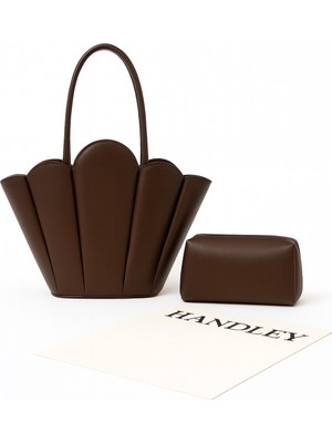 Lüks Tasarım Scallop Omuz & El Çantası Seti (Cüzdan Hediyeli)