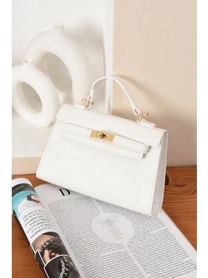 Lüks Kilit Detaylı Çapraz Askılı El ve Omuz Çantası