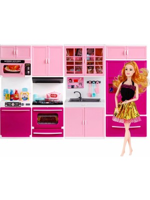 My Little Chefs Bebekli Işıklı ve Sesli Dört Sıra Mutfak Seti | Eğitici Oyun Seti | 3+ Yaş Rol Oyun