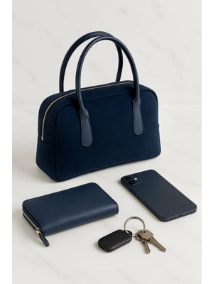 Lüks Süet Kadın El Çantası