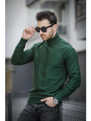 Seka 500 Slim Fit Petek Örgü Erkek Tam Balıkçı Kazak