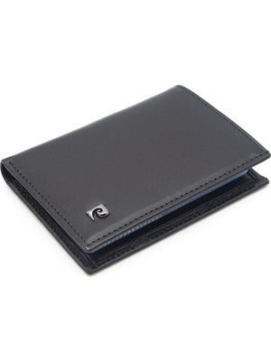 Pierre Cardin 032A55 Siyah Analin Deri Dikey Kredi Kartlık Minimalist Stil Hakiki Deri Küçük Boy