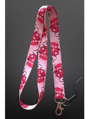 Japon Çiçeği Sakura Boyun Askı Ipi Telefon Askısı
