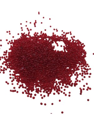 08 Kum Şeffaf Koyu Ortak Kırmızı Boncuk 3 mm (100 gr 6000 Adet)