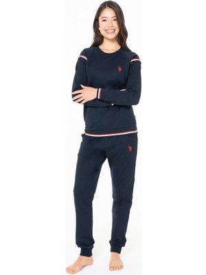 U.s. Polo Assn. 20118 Kadın Lacıvert Yuvarlak Yaka Uzun Kollu Pijama Takımı