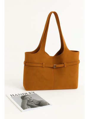 Lüks Suet Omuz Çantası Yavrulu – Çift Saplı Şık Tasarım