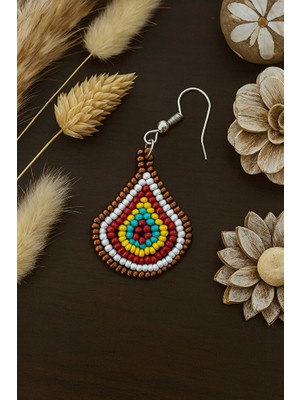 Küçük Renkli Boncuklu Damlacık Küpe – Bohem & Etnik Stil