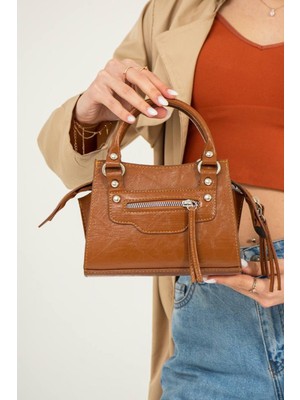 Kadın Mini El ve Omuz Çantası Şık Tasarımlı Çapraz Çanta