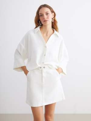 Lc Waikiki Yeni Sezon Oversize Poplin Kadın Gömlek