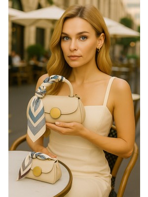 Kadın Şal Detaylı Mini Omuz ve El Çantası