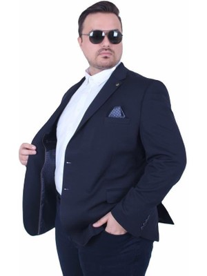 Starbattal Erkek Büyük Beden 4 Drop Blazer Zaha Ceket 500603 Lacıvert