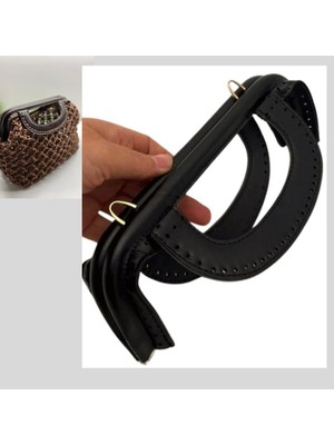 Çanta Aksesuar 25 cm Suni Derili Siyah Renk Gizli Çanta Bursu Yeni Model