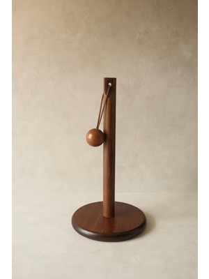 Akasya Ağacından Ahşap Kağıt Havlu Tutucu – 31CM Yükseklik | Şık ve Minimalist Tasarım