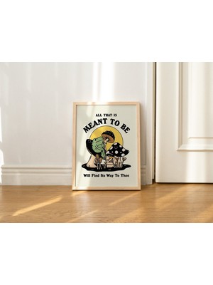 Retro Kurbağa Duvar Baskısı, Vintage Mantar Illüstrasyonu, A3 A4 A2 Baskı, Büyük Trend 70'ler Posteri