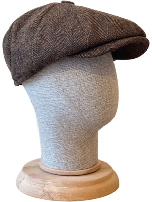 Aida Jewelss Standart Kışlık Yün Ingiliz Kasket Dökümlü Peaky Blinders  Kasket Balıksırtı Kasket Arkası Lastikli