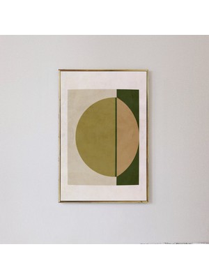 : Soyut Sanat Nötr Tonlarda Modern Sanat. Zeytin Yeşili Soyut, Yeşil Geometrik Sanat