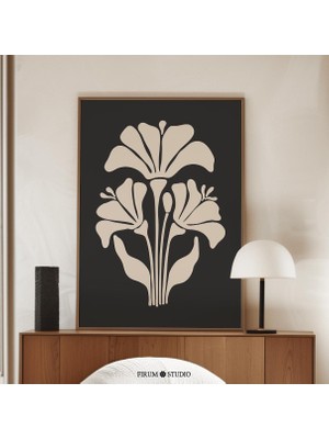 Kasvetli Soyut Botanik Çiçek Sanatı