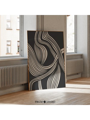 Orta Yüzyıl Modern Soyut Çizgiler Sanatı