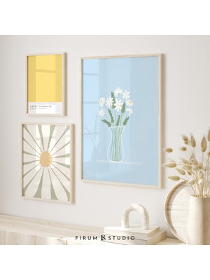 Pastel Galeri Duvarı, 3'lü Set, Duvar Sanatı, Danimarka Pastel Dekoru