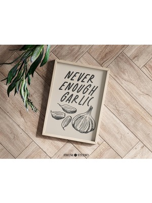 Asla Yetersiz Sarımsak Mutfak Duvar Sanatı, Nötr Mutfak Estetik Duvar Dekoru