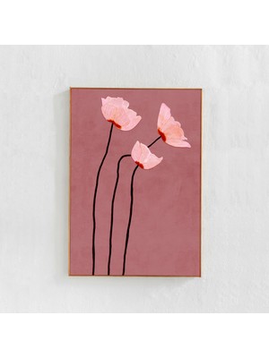 Gelincik Çiçekleri Resim Sanatı, Allık Pembesi Duvar Sanatı