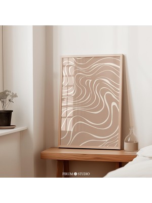Nötr Bej Soyut Çizgi Sanatı