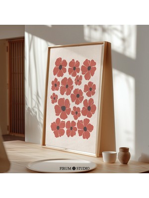 Gelincik Duvar Sanatı, Kırmızı Gelincik, Çiçek Illüstrasyonu, Çiçek Sanatı