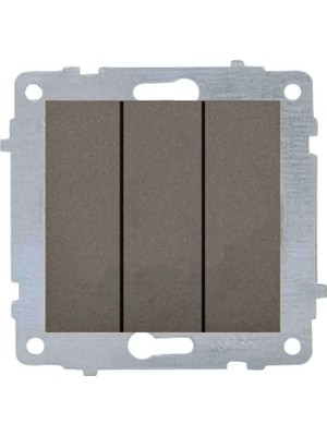 Ovivo Grano Metalik Antrasit Üçlü Anahtar