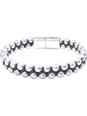 Hematit ve Çelik Halatlı Erkek Bileklik