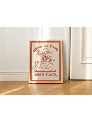 Retro Söz Duvar Baskısı, Turuncu Yeşil Duvar Sanatı Illüstrasyonu, Harika Duvar Dekoru Hediyesi