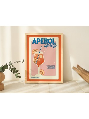 Retro Kokteyl, Bar Posteri, Aperol Spritz Dekoru, Alkol Sanatı, Baskılar