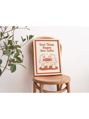 Retro Kurbağa Kahvesi, Kurbağa Poster, Mutfak Duvar Dekoru, Kurbağa Sanatı, Baskılar