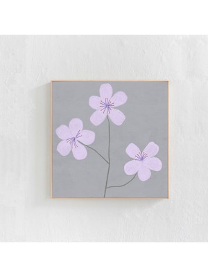 Çiçek Tablosu: Leylak/mor Tonlarında Duvar Sanatı. Kare 76X76 cm Sanat, Eklektik Iskandinav Bohem Ev Dekorasyonu