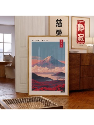 Fuji Dağı: Kırmızı Çiçekli Japon Manzarası (, / Dosya)