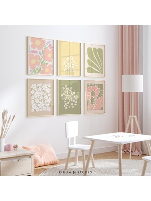 Boho Pastel Galeri Seti 6'lı, Sanat, Çiçek Galeri Seti