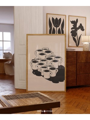 Sevimli Kahve Istasyonu Tasarım Sanatı, Modern Mutfak Duvar Dekoru