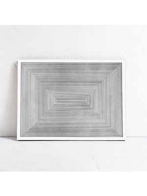 Orta Yüzyıl Modern Sanatı. Soyut, Siyah Beyaz Sanat, Büyük, Geometrik, Yatay