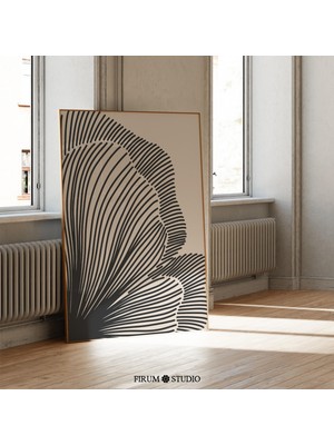 Nötr Çizgiler Soyut Çiçek Sanatı, Minimalist Poster