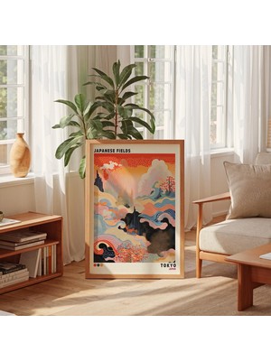 Japon Tarlaları Posteri, Japandi Duvar Sanatı, Japon Duvar Sanatı, Wabi Sabi Duvar Sanatı