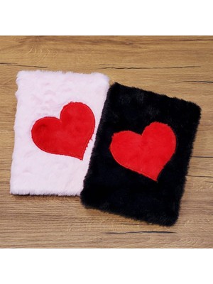 Kalp Tasarımlı Peluş Defter