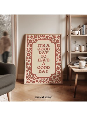 Iyi Bir Gün Geçirmek Için Iyi Bir Gün, Retro Kırmızı Çiçekli Duvar Sanatı