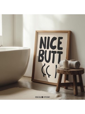 Güzel Popo Komik Banyo Duvar Sanatı