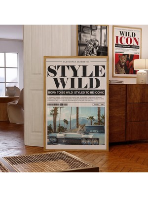 Leopar Dergi Kapağı: Vintage Moda Duvar Sanatı ( & )