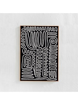 Siyah Sanat: Soyut Kıvrımlı Çizgiler, Sanat, Poster. Modern Bohem