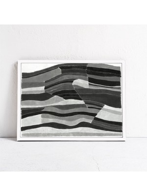 Siyah Beyaz Sanat: Soyut Galeri Duvarı. Sanat, Soyut Çağdaş Yatay Duvar Sanatı