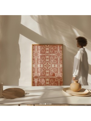 Terracotta Boho Soyut Duvar Sanatı